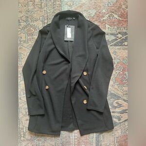 PrettyLittleThing oversized black button down light blazer. Size small